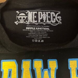 Ripple Junction One Piece Black Tee with Blue and Yellow Accents